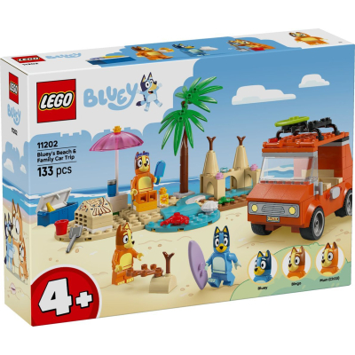 U1084475_big Конструктор LEGO Bluey Пляж і сімейна поїздка на автомобілі Блуї (11202)