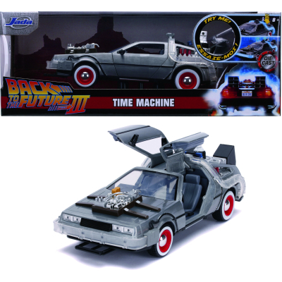 Машина Jada металева Назад у майбутнє 3 Машина часу (1989) зі світловим ефектом 1:24 (253255027)