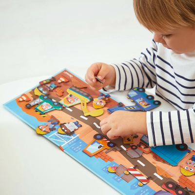 Розвиваюча іграшка Janod Магнітні історії Будівельний майданчик 30 елементів (J05454)