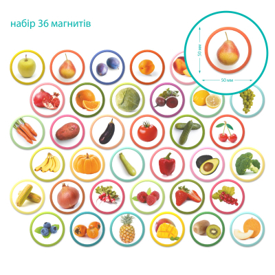 Навчальний набір DoDo Магнітний набір Монтесорі Овочі, фрукти і ягоди (200272)