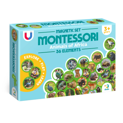 U1098386_big Навчальний набір DoDo Магнітний набір Монтесорі Тварини на континентах: Африка (200284)