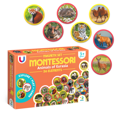 Навчальний набір DoDo Магнітний набір Монтесорі Тварини на континентах: Євразія (200285)