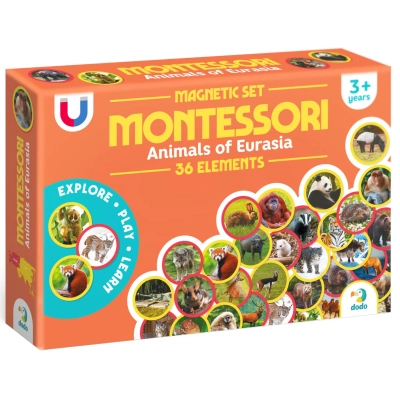 U1098387_big Навчальний набір DoDo Магнітний набір Монтесорі Тварини на континентах: Євразія (200285)