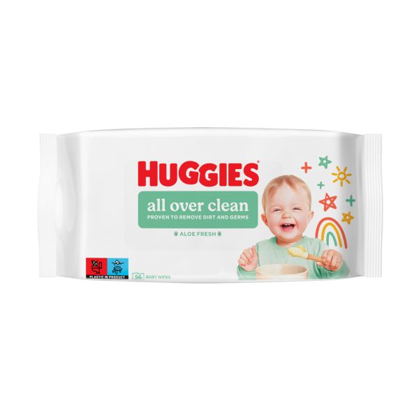 U0490071_main Дитячі вологі серветки Huggies OverClean 56 шт (5029053567822)