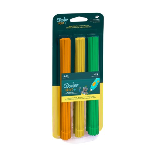 U0656328_main Стрижень для 3D-ручки 3Doodler набір Мікс (75 шт: помаранчевий, жовтий, зелений) (3DS-ECO-MIX2-75)