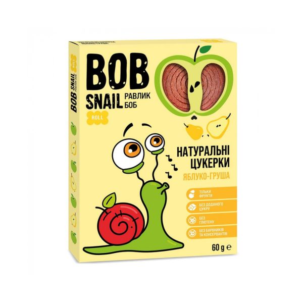 U0663155_main Цукерка Bob Snail Равлик Боб Яблучно-грушева 60 г (4820162520187)
