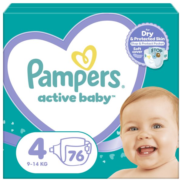 U0738071_main Підгузки Pampers Active Baby Maxi Розмір 4 (9-14 кг) 76 шт (8001090949615)