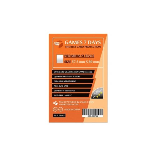 U0762136_main Протектор для карт Games 7 Days 57,5 х 89 мм, Standard USA Chimera, 50 шт (PREMIUM) (GSD-025789)