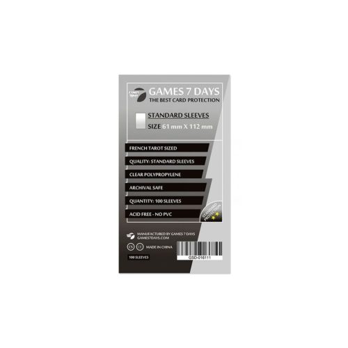 U0762139_main Протектор для карт Games 7 Days 61 х 112 мм, French Tarot, 100 шт (STANDART) (GSD-016111)