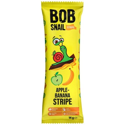 U0766652_main Цукерка Bob Snail Яблучно-банановий страйп, 14 г (4820219344254)