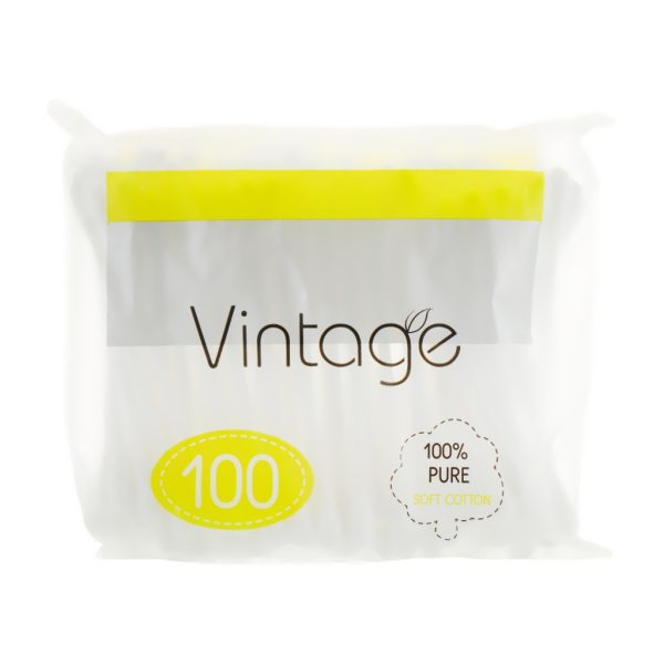 U0780540_main Ватні палички Vintage Cotton в поліетиленовій упаковці 100 шт. (4820164151594)