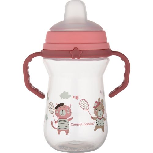 U0808730_main Поїльник-непроливайка Canpol babies Bonjour Paris з силіконовим носиком FirstCup 250 мл Рожева (56/613_pin)