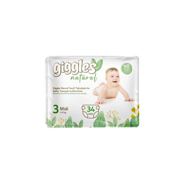 U0814096_main Підгузки Giggles Natural 3 Midi 4-9 кг 34 шт (8680131206391)