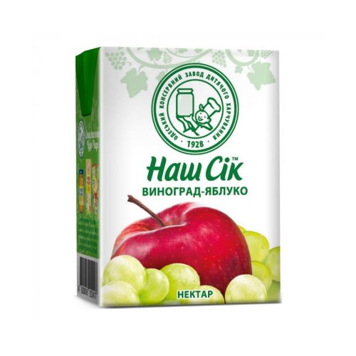 U0851946_main Сік дитячий Наш Сік Яблуко-Виноград 200 мл (4820192262750)