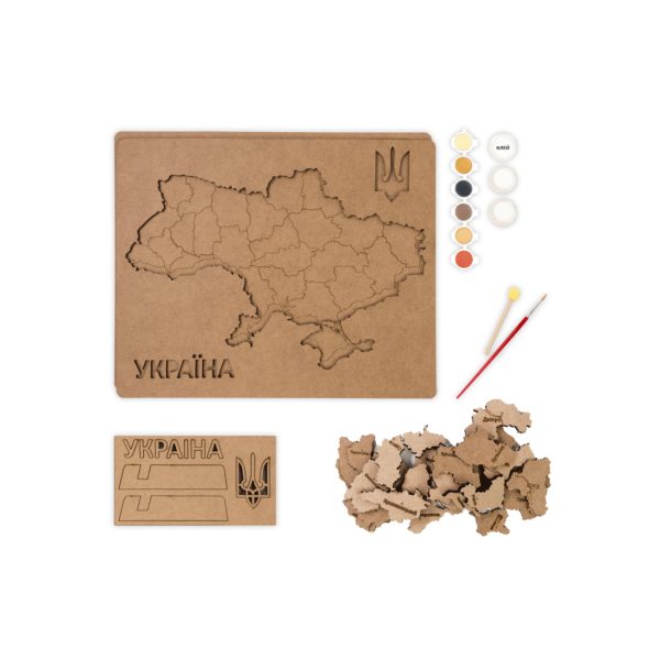 U0871789_3main Набір для творчості Rosa Talent Мапа України 3D кольори металіки 30.5х37.5 см (4823098532521)