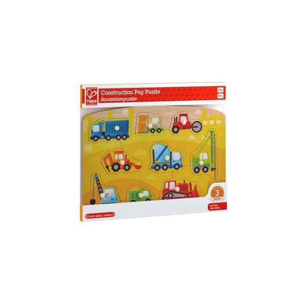 U0911361_2main Розвиваюча іграшка Hape дерев'яна рамка-вкладиш Будівельний транспорт (E1407)
