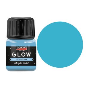 Акрилові фарби Pentart для декору Glow in the dark, Блакитна, 30 мл (5997412761443)