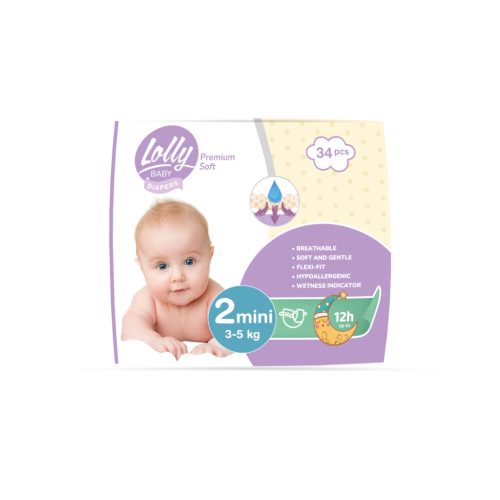U0941417_main Підгузки Lolly Premium Soft Mini Розмір 2 (3-5 кг) 34 шт (4820174981143)