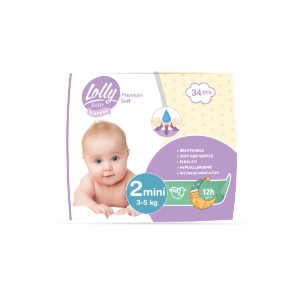 U0941417_main Підгузки Lolly Premium Soft Mini Розмір 2 (3-5 кг) 34 шт (4820174981143)