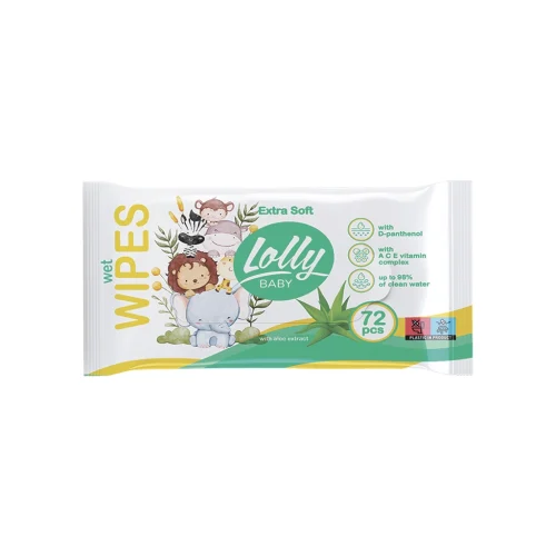 Дитячі вологі серветки Lolly Extra Soft 72 шт (4820174981211)