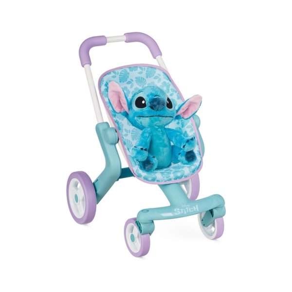 U1126556_main Коляска для ляльок Smoby Стіч. Прогулянка, з поворотними колесами та м'якою іграшкою (7600251225)