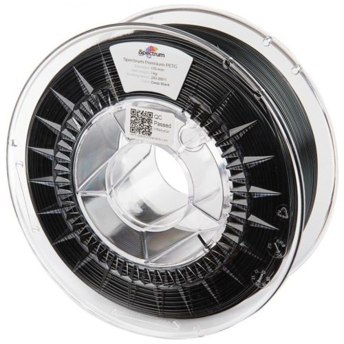 Пластик для 3D-принтера Spectrum PET-G Premium 1.75mm DEEP BLACK 1kg (RAL 9017) (80056)