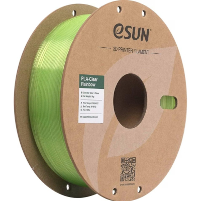 U1158660_big Пластик для 3D-принтера eSUN PLA Clear Rainbow 1,75mm 1kg GREEN-Crystal (PLA-CLRB175O-CG1P1)