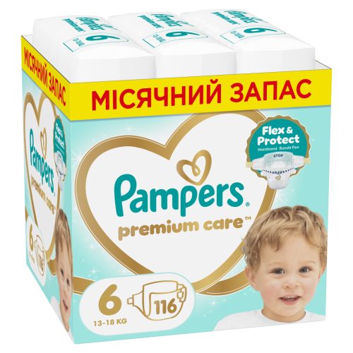 Підгузки Pampers Premium Care Розмір 6 (13-18 кг) 116 шт (8006530223744)
