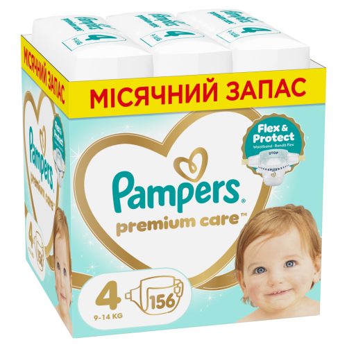 U1171436_main Підгузки Pampers Premium Care Розмір 4 (9-14 кг) 156 шт (8006530223591)
