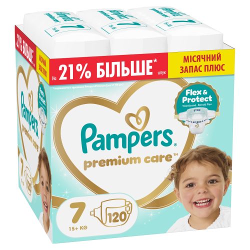U1171443_main Підгузки Pampers Premium Care Розмір 7 (15+ кг) 120 шт (8006530223638)