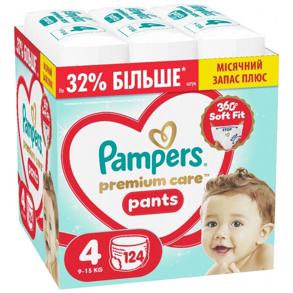 U1171519_main Підгузки Pampers Premium Care Pants Розмір 4 (9-15 кг) 124 шт (8006530315852)
