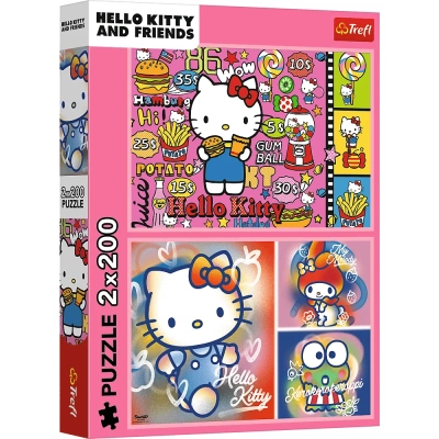 Пазл Trefl Hello Kitty Вітаю Кітті та друзів 2х200 елементів (5900511133363)