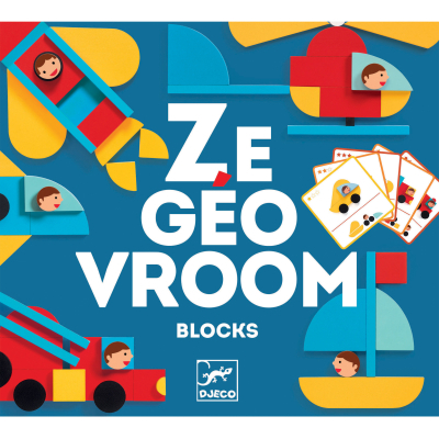 U0792685_big Настільна гра Djeco Набір дерев'яних геометричних фігур Ze Geo Vroom (DJ06436)