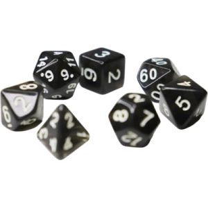 Набір кубиків для настільних ігор Games 7 Days Transparent 7 Dice Set – Black (g7dtran10)